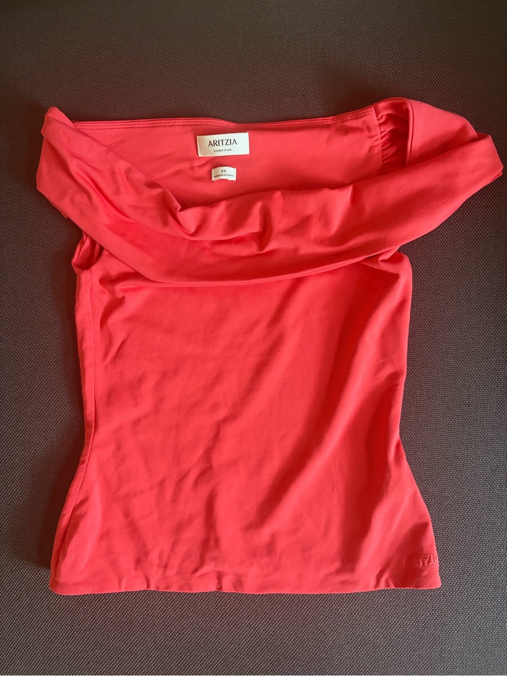 Aritzia Coral Red Off-Shoulder Camisole